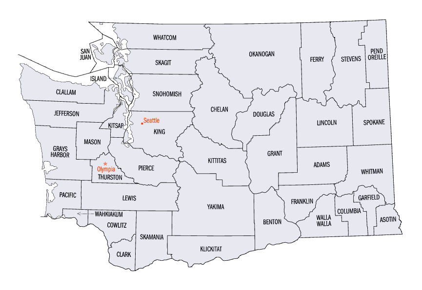 Washington State Counties Map